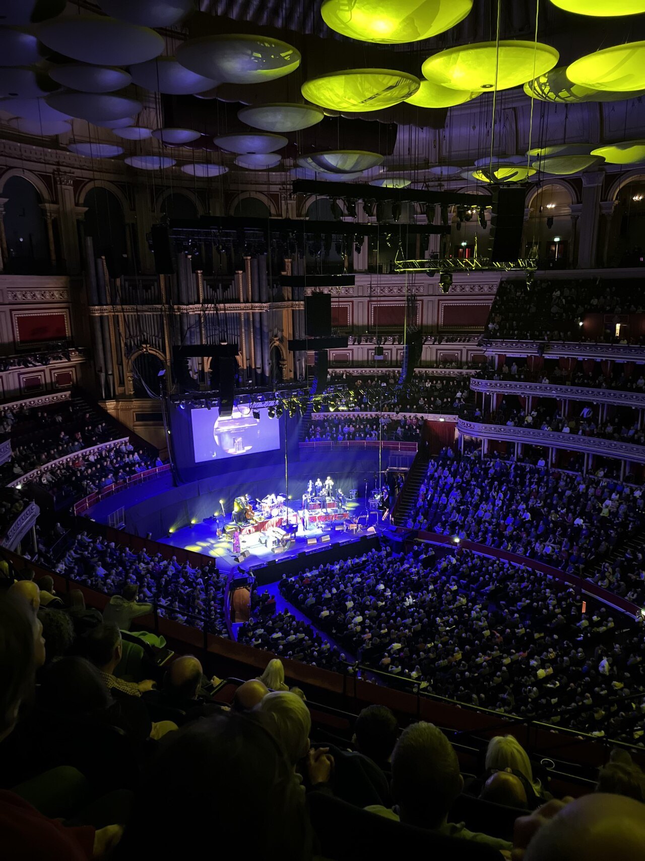 The Royal Albert Hall from the gallery, filled for an evening concert