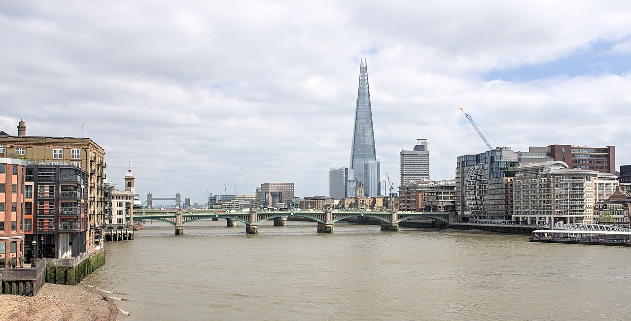 The Shard and the bridges of the Thames seen from the Millennium Bridge